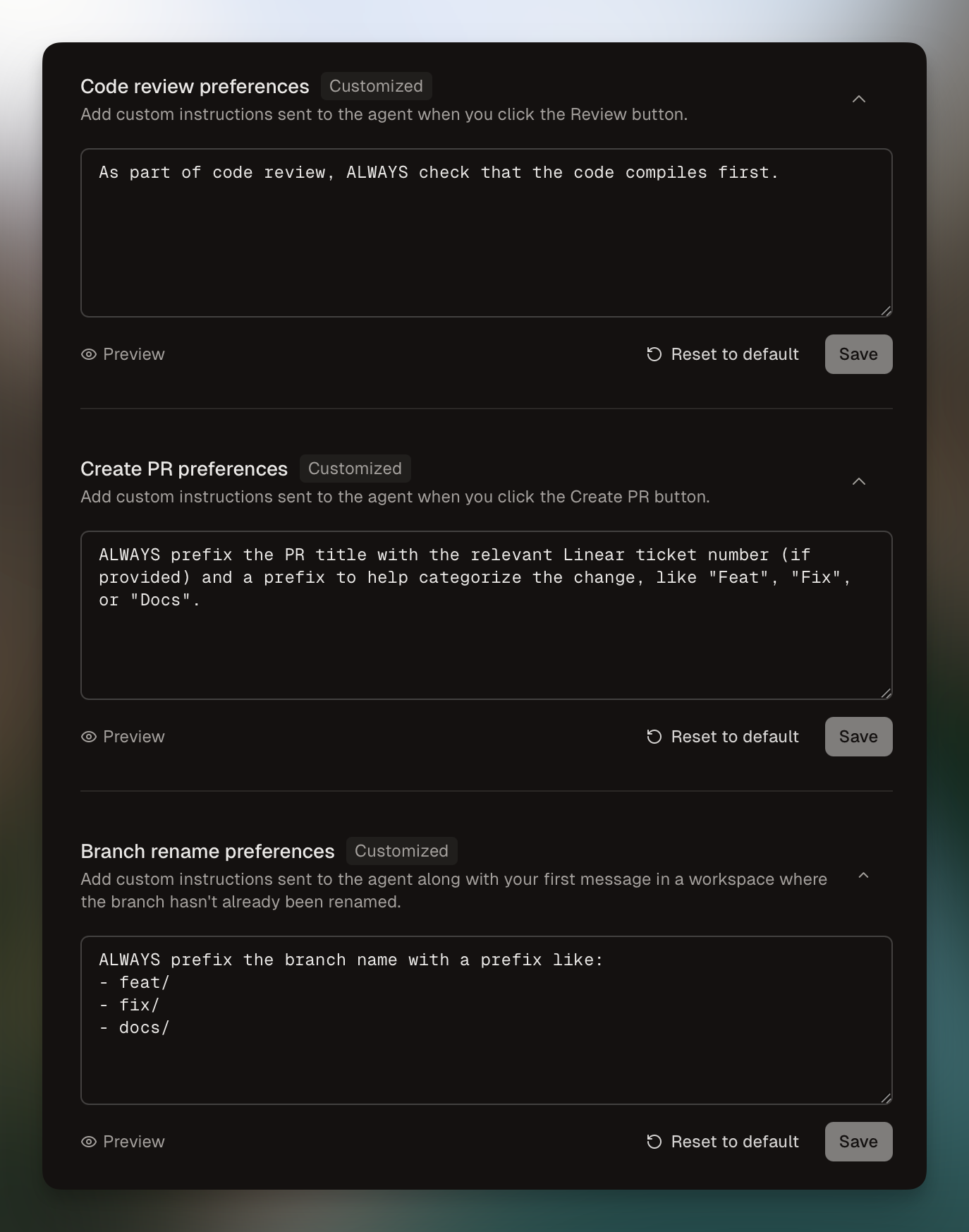 Customize Prompts